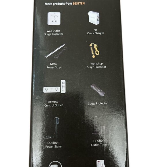 BESTTEN Outdoor 24-Hour Timer, 2 Grounded Outlets, 6-Inch Heavy Duty Power Cord - Picture 6 of 6